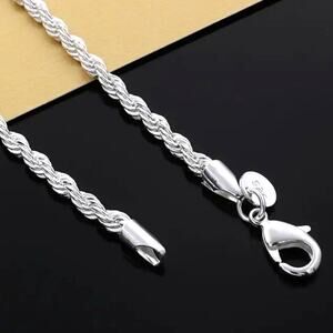 925 Sterling Silver Plated Diamond Cut Bracelet Valentine's Birthday Gift - NEW!
